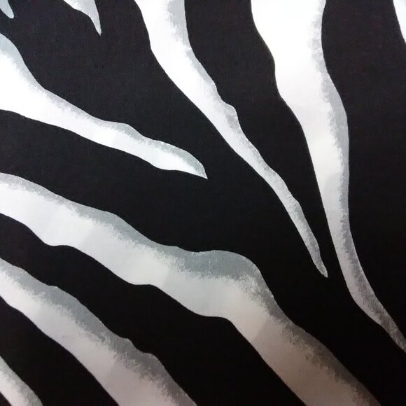 Vintage BOB MACKIE Wearable Art 100% SILK Black Zebra Shirt Large / L - Picture 9 of 14